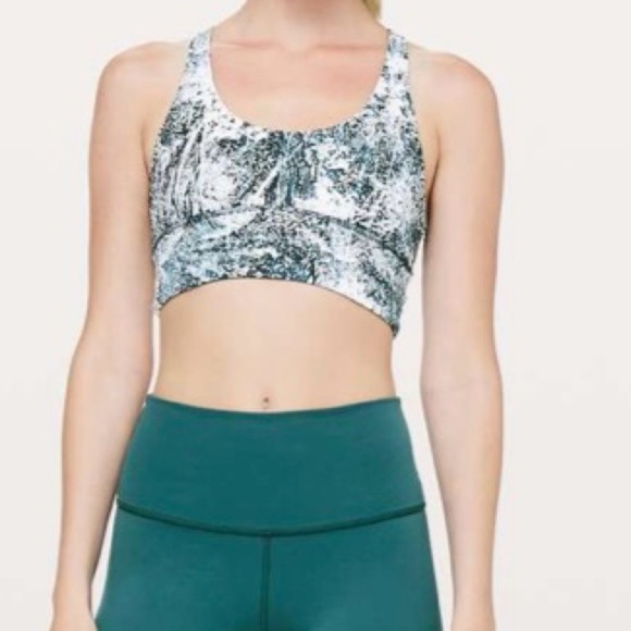 Lululemon 6 Free To Be Moved Bra Wildwood White Multi Green Jasper Stylish Bra - Picture 10 of 12